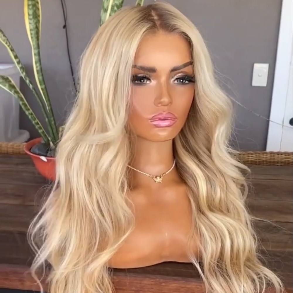 Blonde human hair wig